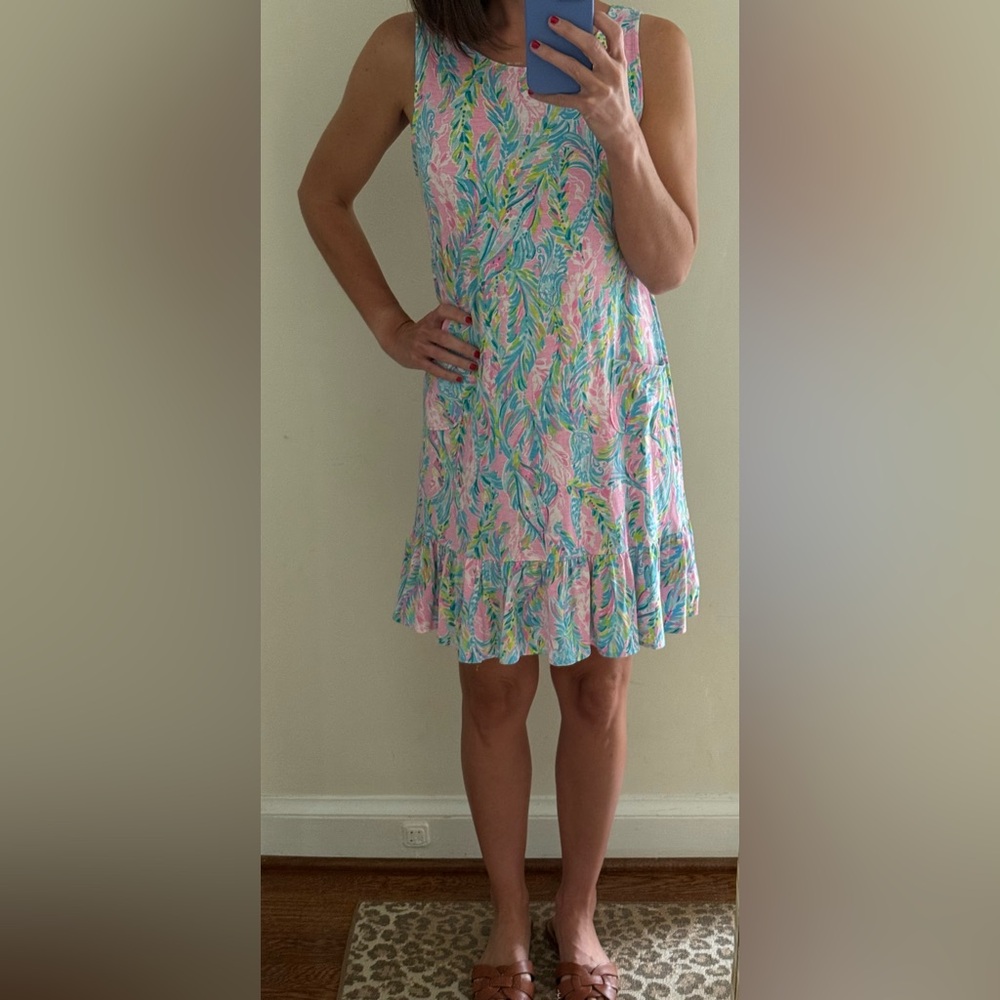 Lilly Pulitzer Kristen Flounce Dress - Multi Unicorn of the Sea - Size M